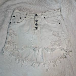Carmar white jean skirt